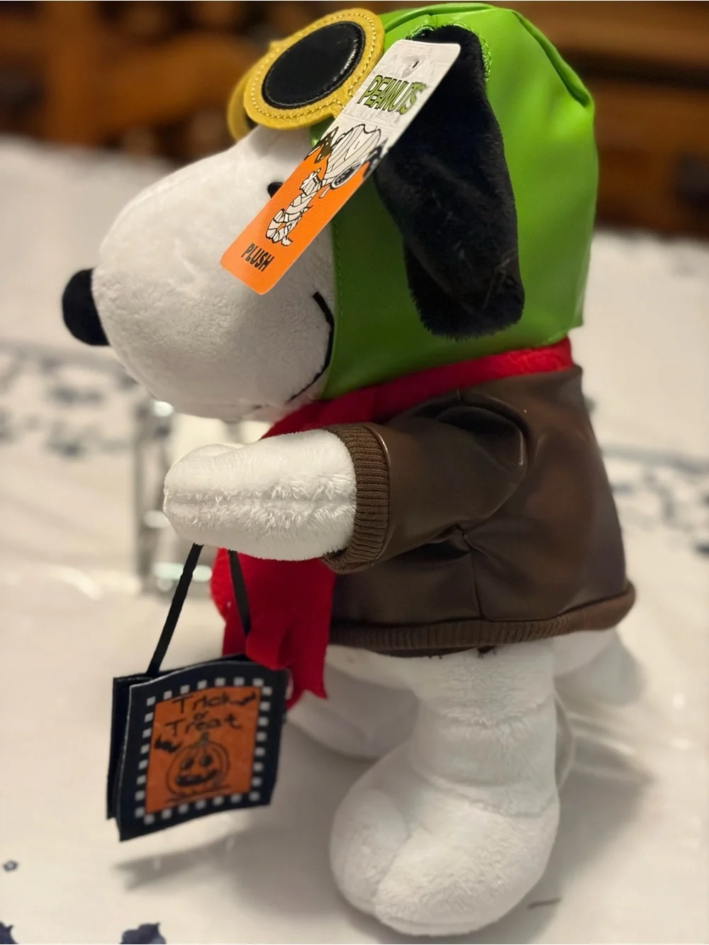 Peanuts Snoopy Pilot Plush Dog Toy - Red Scarf NWT Truck or Treat Plush Doll